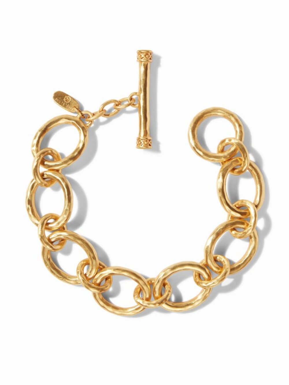 New Julie Vos Catalina Demi Hammered Links 24kt Gold Bracelet Size Regular